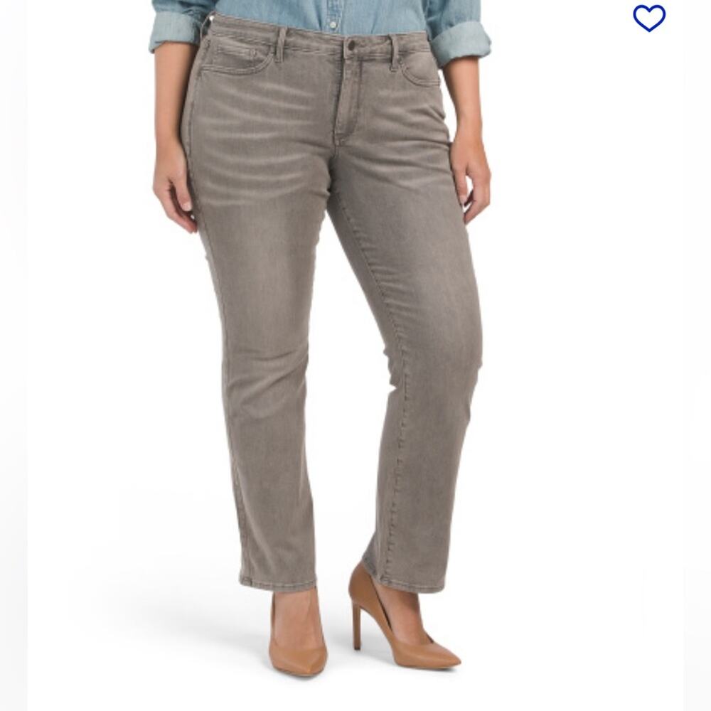 NEW NYDJ Plus Size Slimming Bootcut Jeans In A Washed Gray Stretch Womens 28W